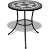 Image de vidaXL Table de bistro Noir et blanc 60 cm Mosaïque