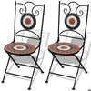 Image de vidaXL Chaises pliables de bistro 2 pcs Céramique Terre cuite et blanc 41535