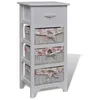 Image de vidaXL Armoire avec 1 tiroir et 3 paniers Blanc Bois de Paulownia 241543