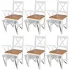 Image de Chaises À Manger Lot De 6 Blanc Pinède Vidaxl