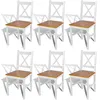 Image de vidaXL Chaises à manger lot de 6 blanc pinède 271497