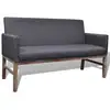 Image de Banc Avec Coussin Rembourré Tissu Hévéa Gris Foncé Vidaxl