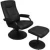 Image de Fauteuil Tv Avec Repose-pied Noir Similicuir Vidaxl