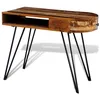 Image de vidaXL Bureau avec pieds en fer Bois de récupération solide