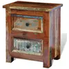 Image de Table De Chevet Avec 2 Tiroirs Bois Massif Recyclé Vidaxl