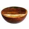 Image de Table Basse Forme De Bol Avec Base En Acier Bois Recyclé Vidaxl