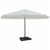 Image de Parasol blanc en aluminium avec base mobile