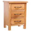 Image de Table De Chevet Avec 3 Tiroirs 40x30x54 Cm Bois De Chêne Massif Vidaxl
