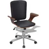 Image de Chaise De Bureau Bois Courbé Avec Tapisserie En Similicuir Vidaxl