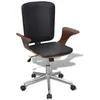 Image de vidaXL Chaise de bureau rotative bois cintré avec revêtement cuir artificiel 241685