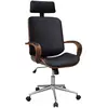 Image de Chaise De Bureau Avec Appuie-tête Bois Cintré Similicuir Vidaxl