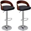 Image de Tabourets De Bar Lot De 2 Bois Courbé Vidaxl