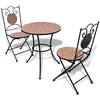 Image de vidaXL Ensemble table 60 et 2 chaises mosaïques terre cuite de jardin terrasse 271770