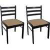 Image de Chaises À Manger Lot De 2 Marron Hévéa Solide Et Velours Vidaxl