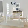 Image de Chaises À Manger Lot De 2 Blanc Hévéa Solide Et Velours Vidaxl