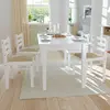 Image de Chaises À Manger Lot De 4 Blanc Hévéa Solide Et Velours Vidaxl
