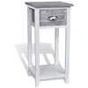 Image de Table De Chevet Avec 1 Tiroir Gris Et Blanc Vidaxl