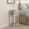 Image de vidaXL Table de chevet avec 1 tiroir Marron et blanc
