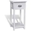 Image de Table De Chevet Avec 1 Tiroir Blanc Vidaxl