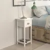 Image de vidaXL Table de chevet avec 1 tiroir Blanc