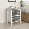 Image de vidaXL Table de chevet 2 pcs avec 2 tiroirs Gris et blanc