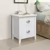 Image de Table De Chevet 2 Pcs Avec 2 Tiroirs Blanc Vidaxl