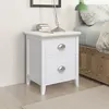 Image de vidaXL Table de chevet 2 pcs avec 2 tiroirs Blanc