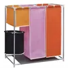 Image de Panier À Linge À 3 Sections Avec Un Bac De Lavage Vidaxl