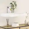 Image de Étagère Murale Avec 1 Tiroir Mdf Blanc Rangement De Livres/dvd Vidaxl