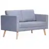 Image de Canapé À 2 Places Tissu Gris Clair Vidaxl
