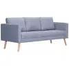 Image de Canapé À 3 Places Tissu Gris Clair Vidaxl