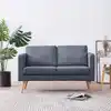 Image de Canapé À 2 Places Tissu Gris Foncé Vidaxl