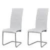 Image de Chaises À Manger Cantilever Lot De 2 Blanc Similicuir Vidaxl