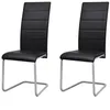 Image de Chaises À Manger Cantilever Lot De 2 Noir Similicuir Vidaxl