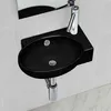 Image de Vasque à trou de trop-plein/robinet céramique pour salle de bain Noir