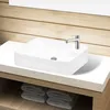 Image de vidaXL Lavabo à Trou Pour Robinet Céramique Blanc pour Salle de Bain Lavobo 141934