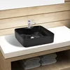 Image de Vasque carrée en céramique Noir - VIDAXL - Design moderne et élégant - A poser - 40 cm