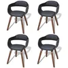 Image de Chaises À Manger Lot De 4 Noir Bois Courbé Et Similicuir Vidaxl
