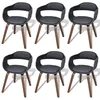 Image de Chaises À Manger Lot De 6 Noir Bois Courbé Et Similicuir Vidaxl