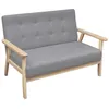 Image de Canapé À 2 Places Tissu Gris Clair Vidaxl