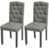 Image de vidaXL 2x Chaise de Salle à Manger Tissu Gris Chaise à Manger Cuisine Meubles 242223