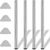 Image de 4 Pieds De Table Réglables En Hauteur 870 Mm Chromé Vidaxl
