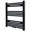 Image de vidaXL Sèche-serviettes Porte-serviette à rails droits Noirs de 600x764 mm 141906