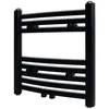Image de vidaXL Sèche-serviettes Porte-serviette à rails incurvés Noirs 480x480 mm 141912