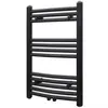Image de Sèche-serviettes Eau Chaude À Rails Incurvés Noir 500 X 764 Mm Vidaxl