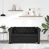 Image de Canapé Chesterfield À 2 Places Cuir Synthétique Noir Vidaxl