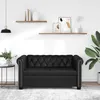 Image de vidaXL Canapé Chesterfield à 2 places Cuir synthétique Noir