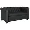 Image de Vidaxl canapé chesterfield à 2 places cuir synthétique noir 242369