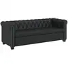 Image de Vidaxl canapé chesterfield à 3 places cuir synthétique noir 242370