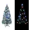 Image de Arbre De Noël Pré-éclairé Avec Support Et Led 150 Cm Fibre Optique Vidaxl